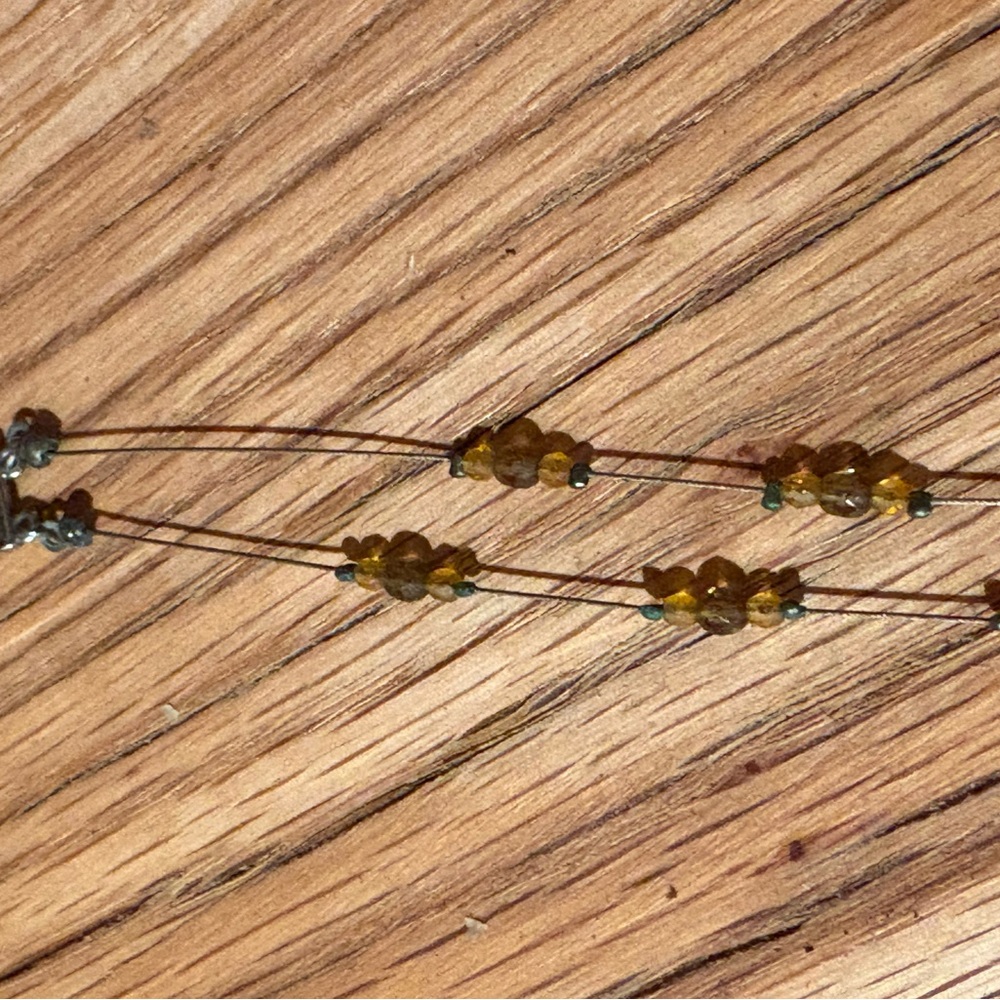 1970s Elegant Gold and Brown Beaded Necklace